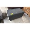 Image 1 : FABRIC STORAGE OTTOMAN WITH THROW PILLOW CONTENTS