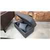 Image 2 : FABRIC STORAGE OTTOMAN WITH THROW PILLOW CONTENTS