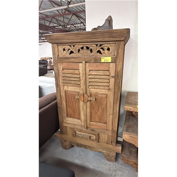 ORNATE STAINED WOOD CABINET