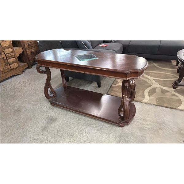 2-TIER WOOD HALL TABLE (1 LEG DAMAGED)