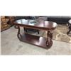 Image 1 : 2-TIER WOOD HALL TABLE (1 LEG DAMAGED)