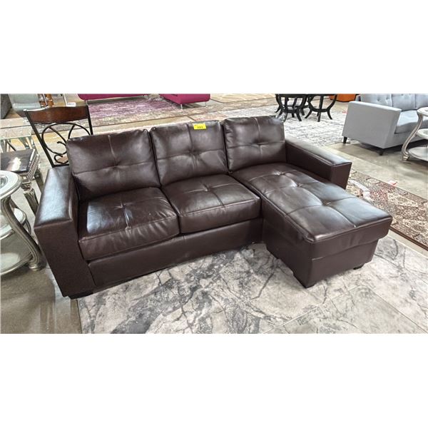 2-PC LEATHER SECTIONAL SOFA WITH CHAISE