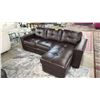 Image 2 : 2-PC LEATHER SECTIONAL SOFA WITH CHAISE