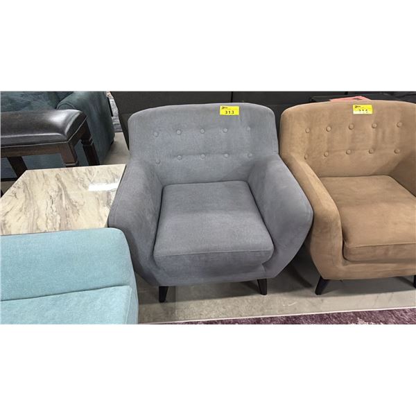 FABRIC BUTTON BACK LOUNGE CHAIR