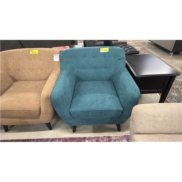 FABRIC BUTTON BACK LOUNGE CHAIR