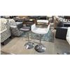 Image 1 : (2) ASSORTED CHROME BASE & LEATHER ADJUSTABLE BAR CHAIRS