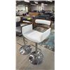 Image 3 : (2) ASSORTED CHROME BASE & LEATHER ADJUSTABLE BAR CHAIRS