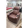 Image 1 : ELECTRIC LEATHER RECLINER WITH CUPHOLDERS & STORAGE