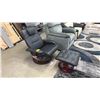 Image 1 : WOOD & LEATHER LOUNGE CHAIR WITH OTTOMAN