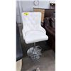 Image 2 : CHROME BASE STUDDED FABRIC ADJUSTABLE BAR CHAIR