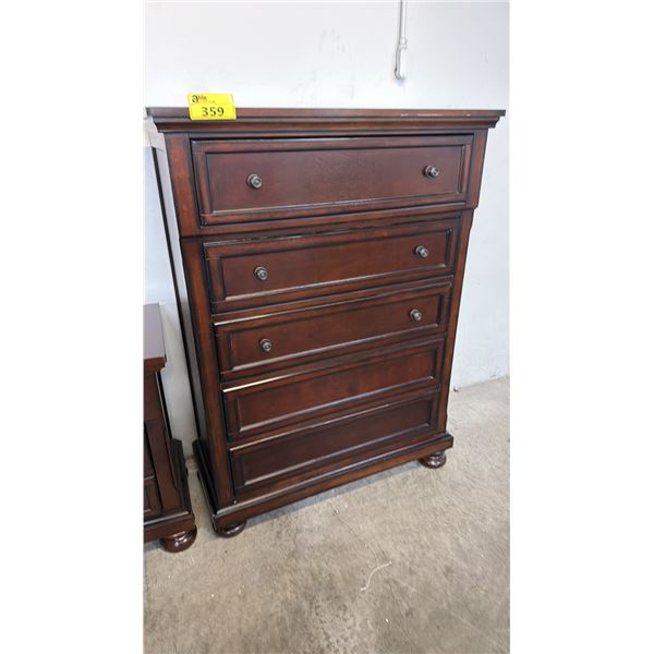 5-DRAWER WOOD HIGHBOY DRESSER