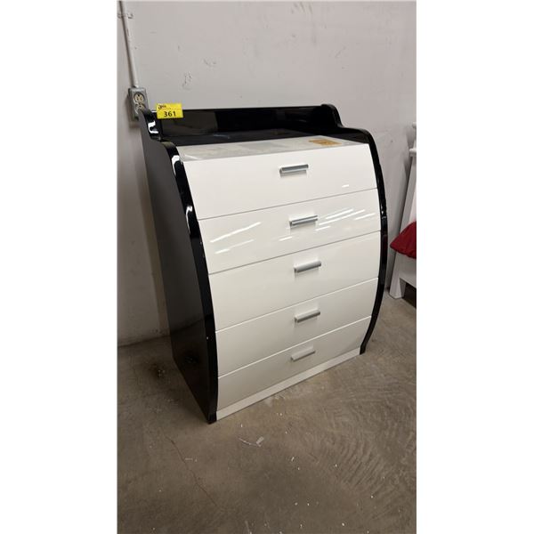 MODERN BOW FRONT 5-DRAWER DRESSER