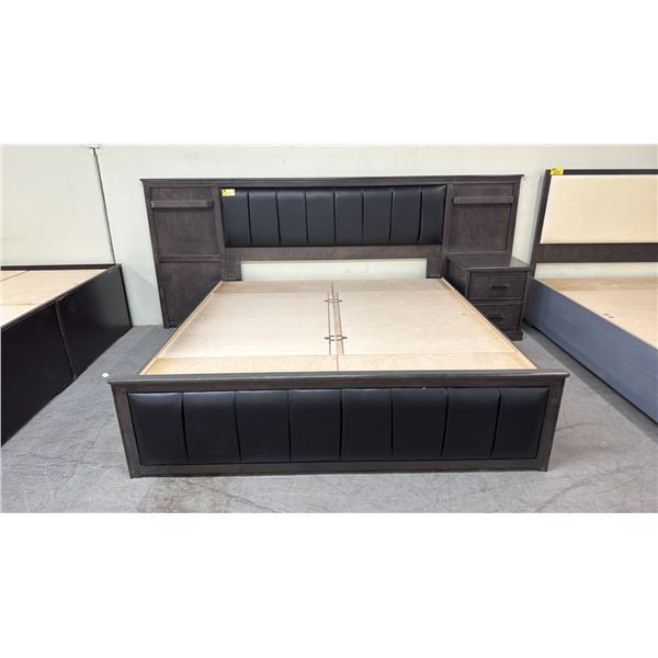 KING SIZE BED FRAME WITH NIGHT STAND & STORAGE