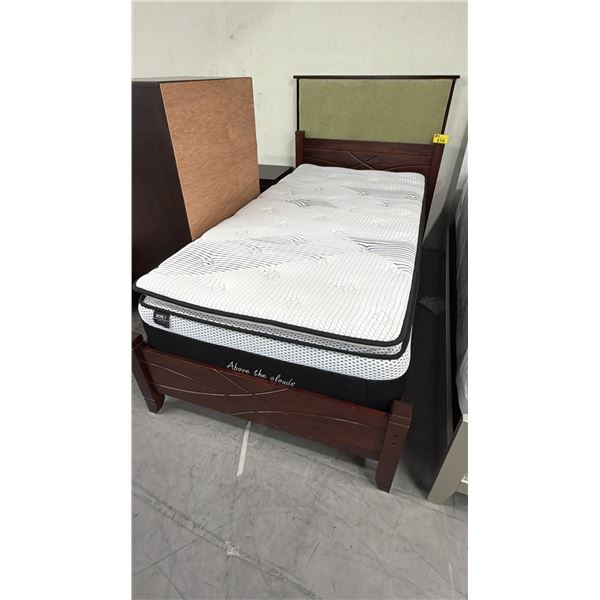 SINGLE SIZE BED WITH MONET MATTRESS, BOX SPRING & EXTRA HEADBOARD