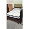 Image 1 : SINGLE SIZE BED WITH MONET MATTRESS, BOX SPRING & EXTRA HEADBOARD