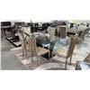 Image 1 : GLASS TOP DINING TABLE & 5 CHAIRS