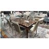 Image 3 : FAUX GRANITE DINING TABLE WITH 6 CHAIRS