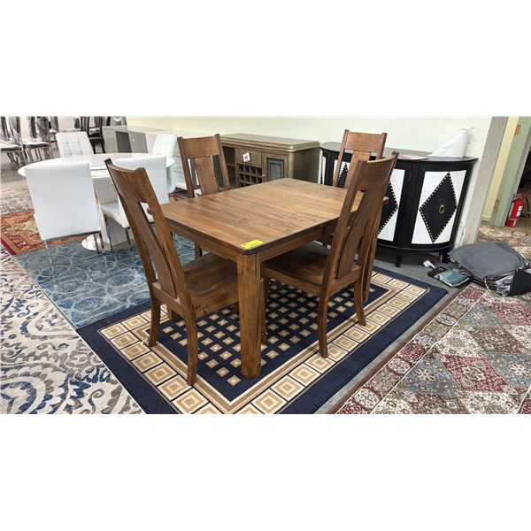 WOOD DINING TABLE WITH 4 CHAIRS