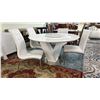 Image 2 : MODERN ROUND DINING TABLE WITH LAZY SUSAN & 4 CHAIRS