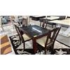 Image 1 : WOOD & GLASS TOP DINING TABLE WITH 4 CHAIRS