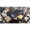 Image 3 : WOOD & GLASS TOP DINING TABLE WITH 4 CHAIRS