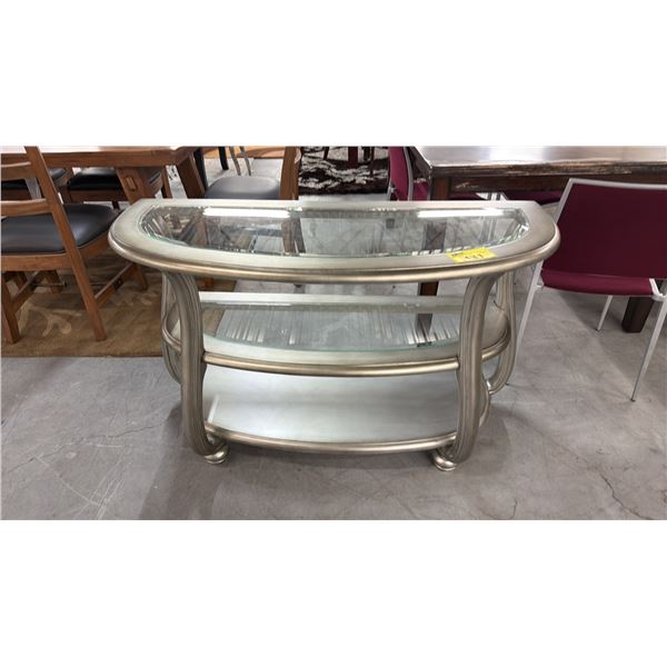 3-TIER IN-LAID GLASS "D" TABLE