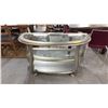 Image 1 : 3-TIER IN-LAID GLASS "D" TABLE