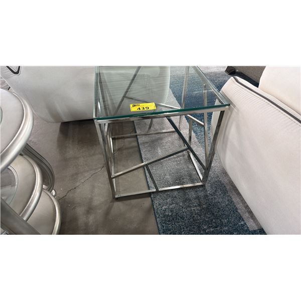 MODERN GLASS TOP END TABLE