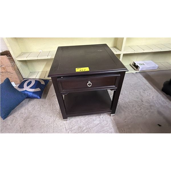 WOOD 1 DRAWER END TABLE