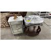 Image 1 : 2 ASSORTED END TABLES & DEER HEAD WALL DECOR