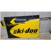 Image 1 : Bombardier Ski-Doo Vintage Dealer Sign, Black and Yellow with Logo Double Sided Painted Metal 1967