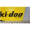 Image 4 : Bombardier Ski-Doo Vintage Dealer Sign, Black and Yellow with Logo Double Sided Painted Metal 1967