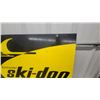 Image 6 : Bombardier Ski-Doo Vintage Dealer Sign, Black and Yellow with Logo Double Sided Painted Metal 1967