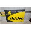 Image 9 : Bombardier Ski-Doo Vintage Dealer Sign, Black and Yellow with Logo Double Sided Painted Metal 1967