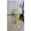 Image 5 : Large Fiberglass Ice Cream Cone Display Sign with Vanilla Scoop, Wall-Mount Bracket Flange Style