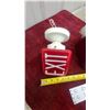 Image 2 : Pair of Vintage Glass Exit Signs with White Porcelain Ceiling Mount Fixtures, Approx. 5 x 6" Each