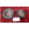 Image 1 : Dominion Royal Grip Master Farm Tractor & Royal Master Tire Ashtrays with Glass Inserts, Set of 2