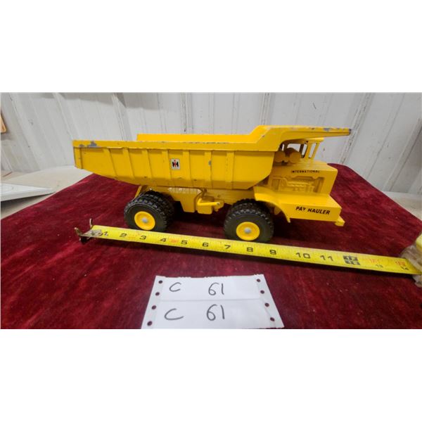 Ertl International Harvester Pay Hauler Die-Cast Toy Dump Truck, Approx. 12" Long, Yellow