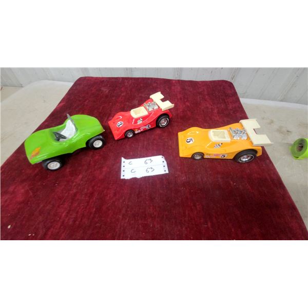 Tonka Toy Drag Racing Cars, Set of 2 (Red #3 and Yellow #5) with Exposed Engines and Spoilers and