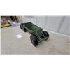 Image 5 : Vintage Modle Toy Pressed Metal Olive Green Scraper, Rubber Tires 27"