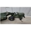 Image 8 : Vintage Modle Toy Pressed Metal Olive Green Scraper, Rubber Tires 27"