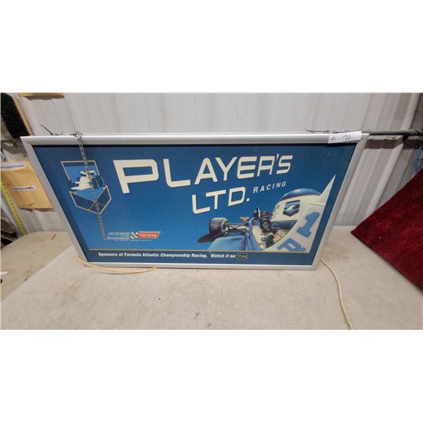 Player's Ltd. Racing Double-Sided Illuminated Hanging Sign with Toyota Formula Atlantic Branding