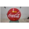 Image 1 : Coca-Cola "Drink" Porcelain Button Advertising Sign 48" Diameter 1954 P&M