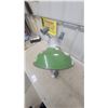 Image 2 : Vintage Green Porcelain Enamel Industrial Service Station Light Fixture with Mounting Arm