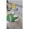 Image 5 : Vintage Green Porcelain Enamel Industrial Service Station Light Fixture with Mounting Arm
