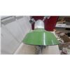 Image 6 : Vintage Green Porcelain Enamel Industrial Service Station Light Fixture with Mounting Arm