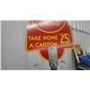 Image 4 : Coca-Cola "Take Home a Carton 25¢" Metal Store Display Rack with Six-Pack Holders 60" Tall Sign 2