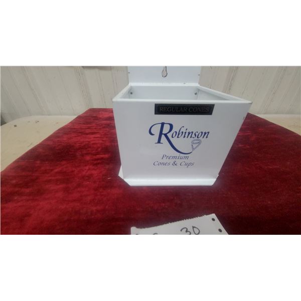 Robinson Premium Cones and Cups Regular Cones Dispenser with Four-Hole Insert Metal Vintage