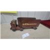 Image 1 : Vintage Pressed Steel Airline Express Delivery Truck Toy 20" Long Wood Wheels Late 40.S Beleive a