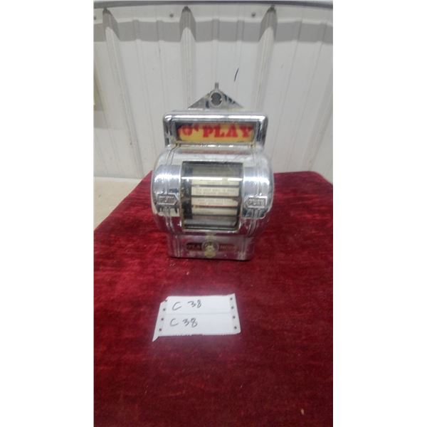Pla-Mor 5¢ Wallbox Jukebox Selector with Key Vintage